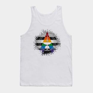 Paint Splatter LGBT Ally Pride Flag Unitarian Universalism Symbol Tank Top